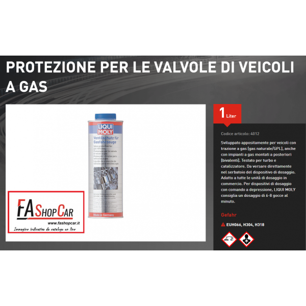 ADDITIVO LIQUI MOLY - Protezione per le valvole di veicoli a gas  LT.1 - 4012